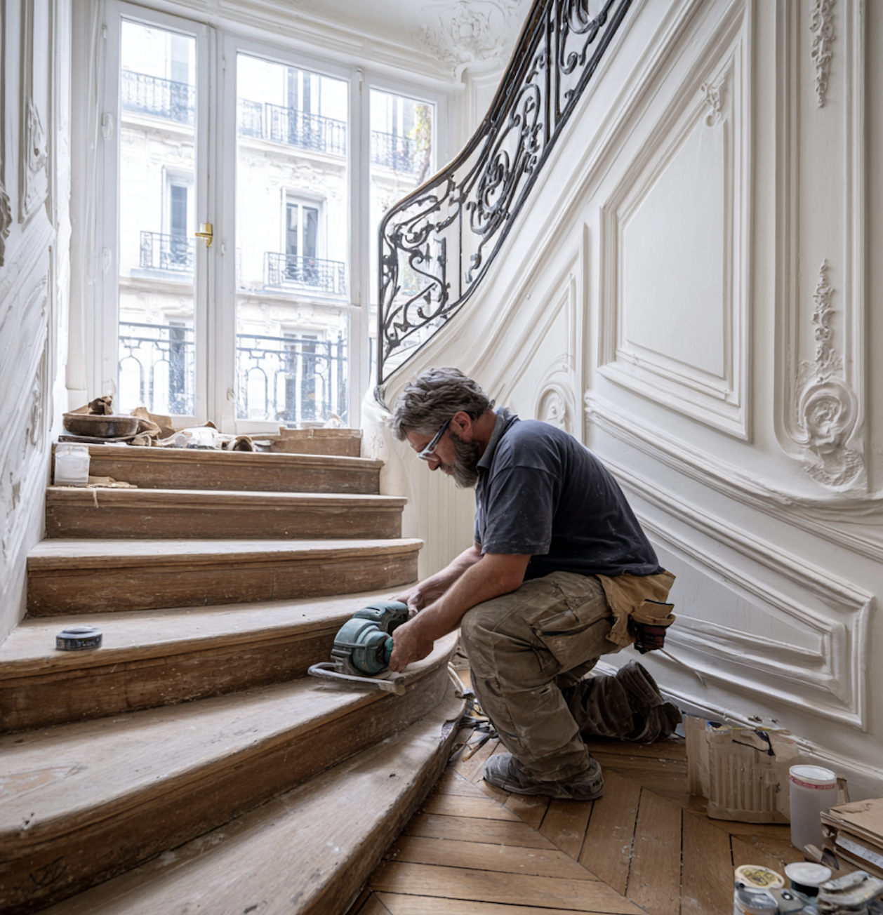 escalier en bois